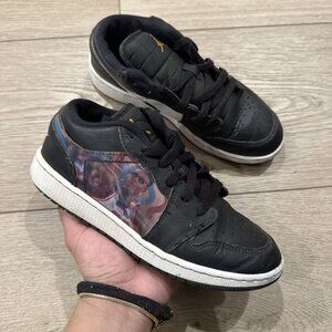 Nike Air Jordan 1 Low GS Holo DR9497-001 Black White Multi Color Kids Size 4y